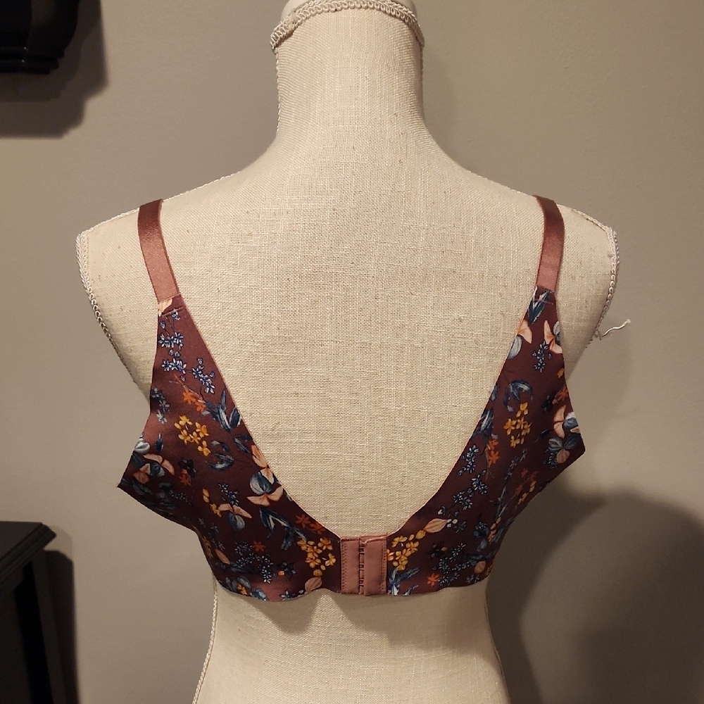 Soma Floral Print Women's Bra Size 38DD  Brown/yellow/blue/pink - Picture 5 of 8
